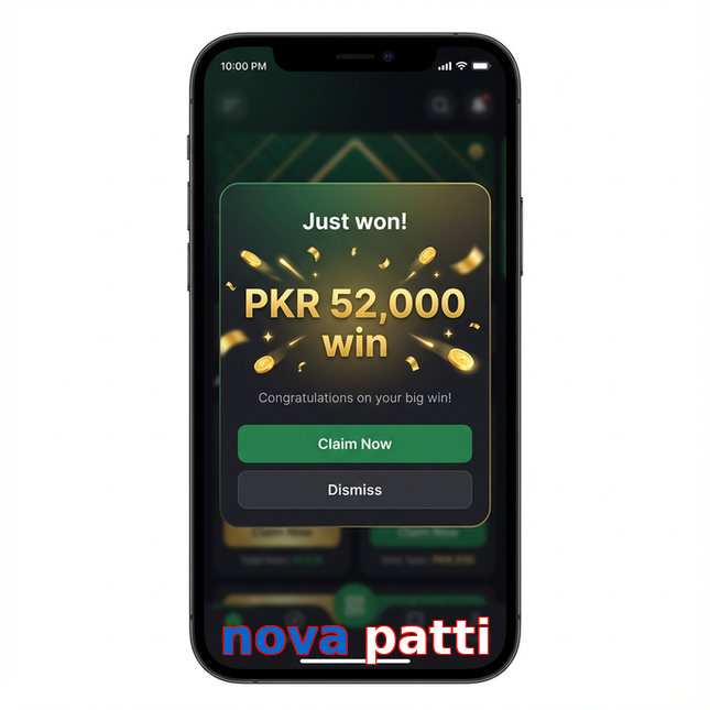 Main screen of Nova Patti win page for PK players